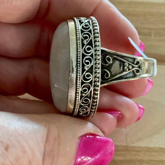 Rainbow Moonstone Solid 925 Sterling Silver 10 - Picture 4 of 6